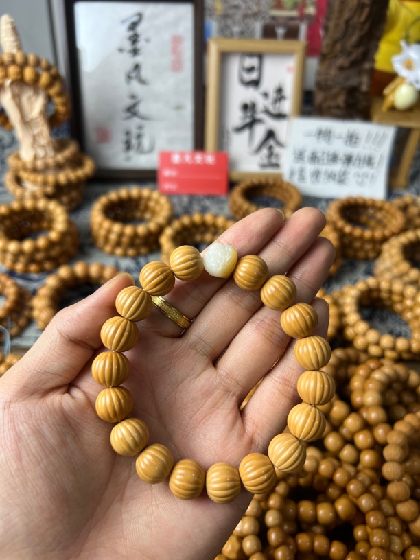 【墨凡全品瓜珠】精工毕业无泡药无做色龙岩料文玩猴头手串12-15mm