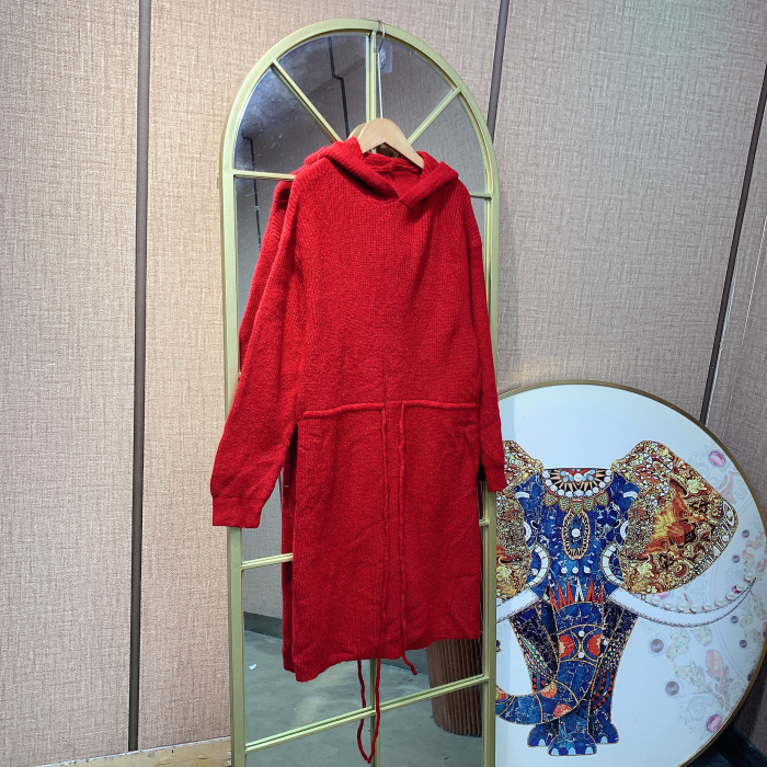 BR510孕妇红色毛衣裙90-150