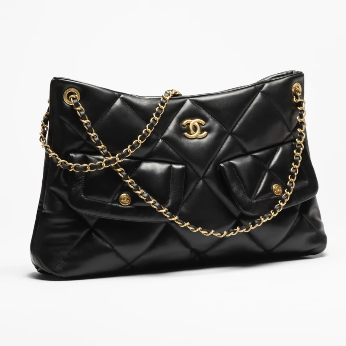 未使用 Chanel/香奈儿 多多奢品/香奈儿25k新款黑金hobo