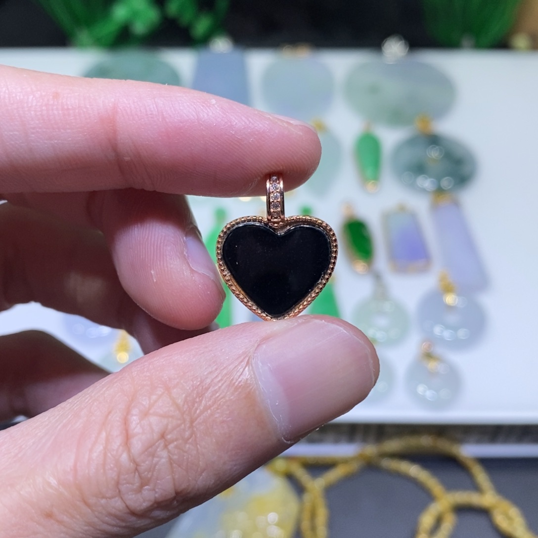 翡翠银S925镶嵌吊坠(不含链)