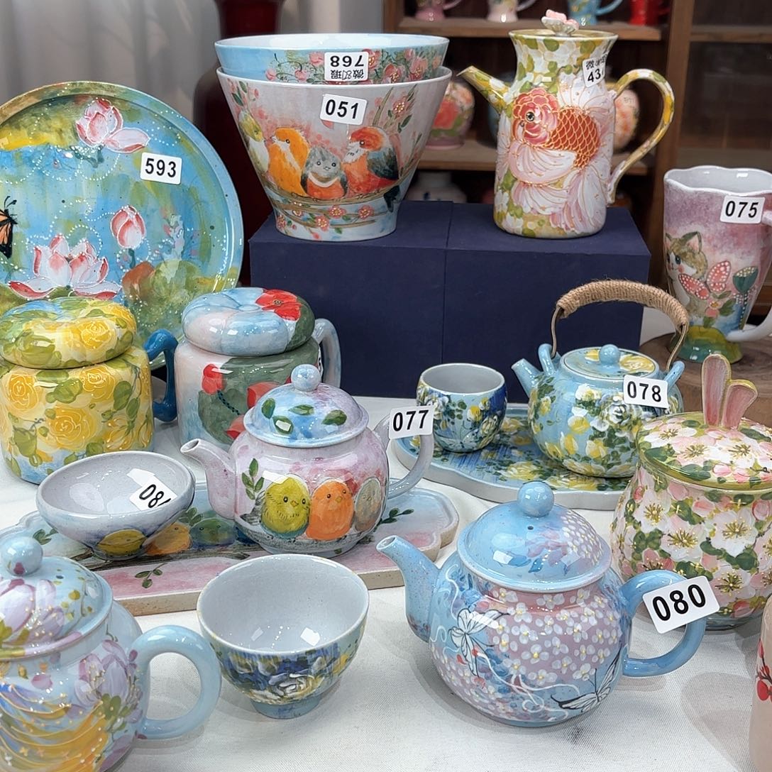 景德镇手绘高温釉下彩陶瓷茶具