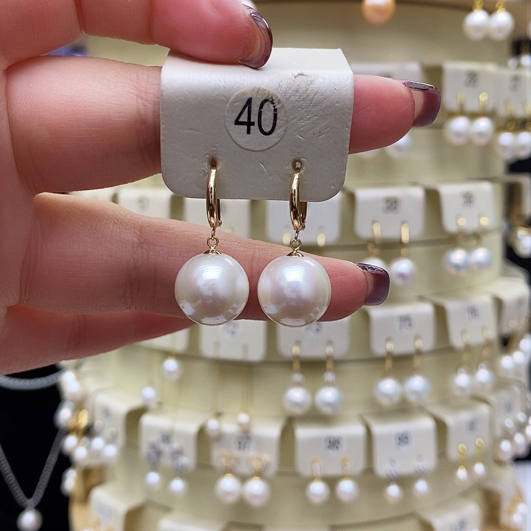 淡水珍珠耳饰18K金镶嵌