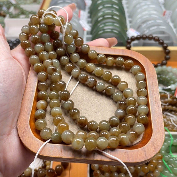 和田玉珠串8mm未镶嵌