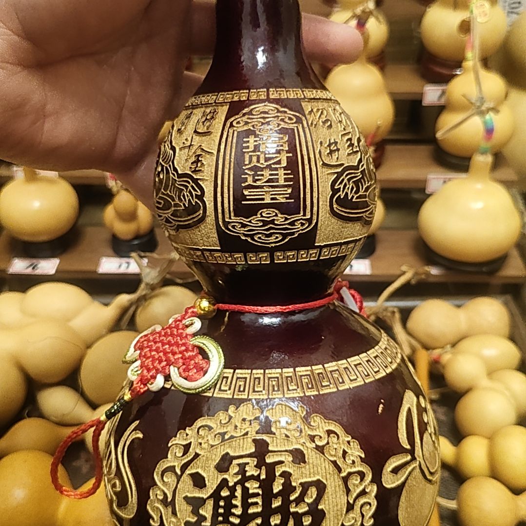 雕刻上漆抛光摆件葫芦，摆件挂件