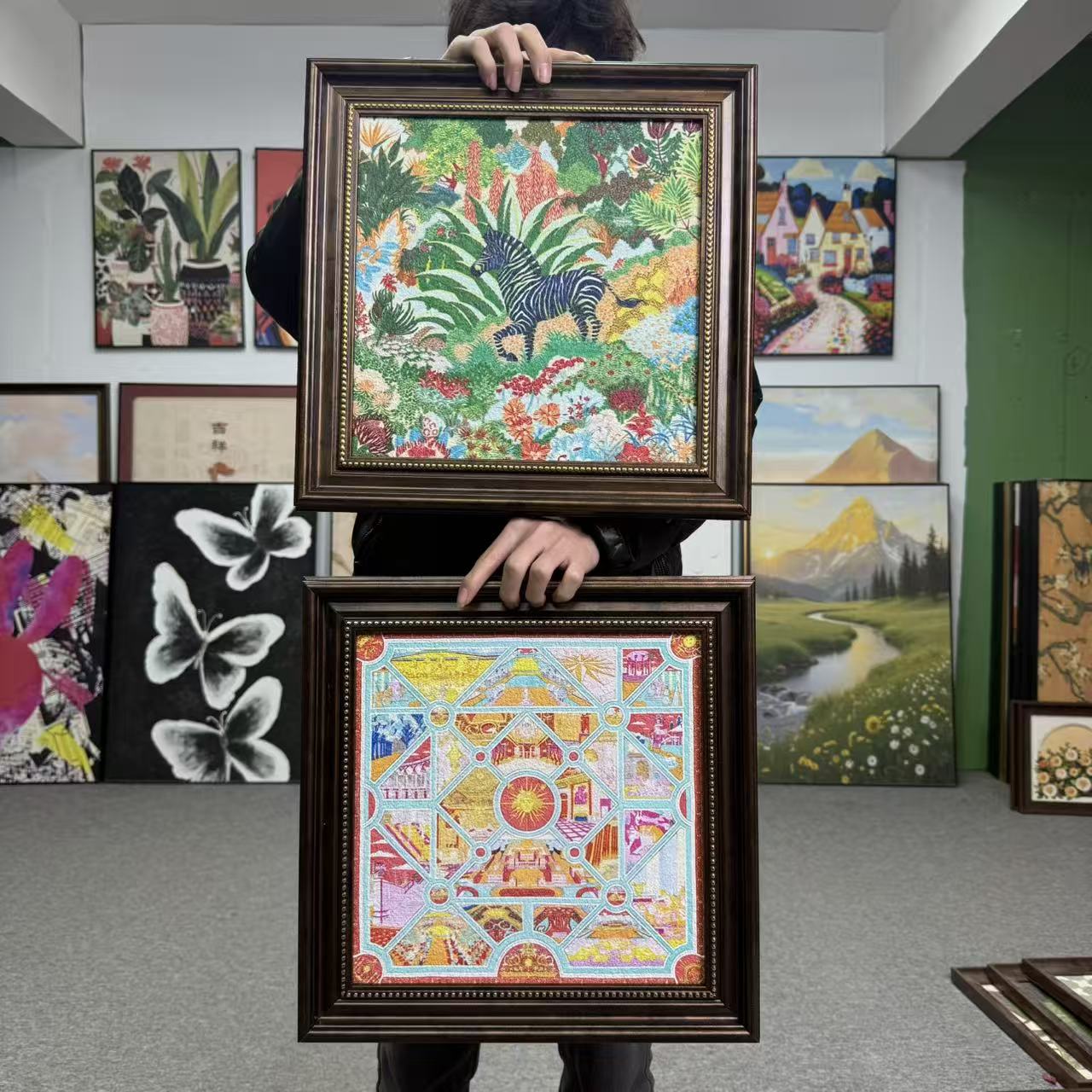 法式轻奢骏马装饰画适合客厅卧室床头草原风格挂画4040