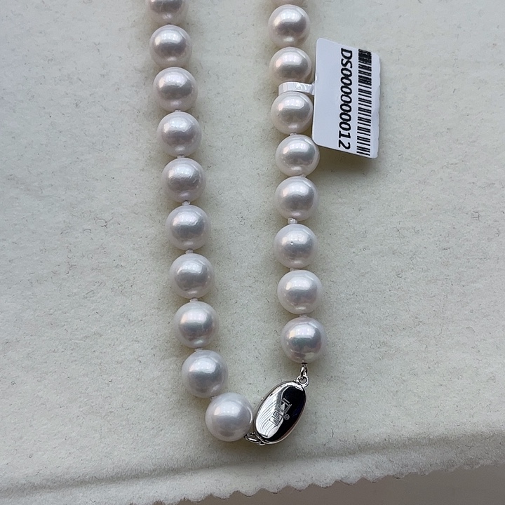 淡水珍珠颈饰银S925镶嵌卡9➕高品极光白炫彩