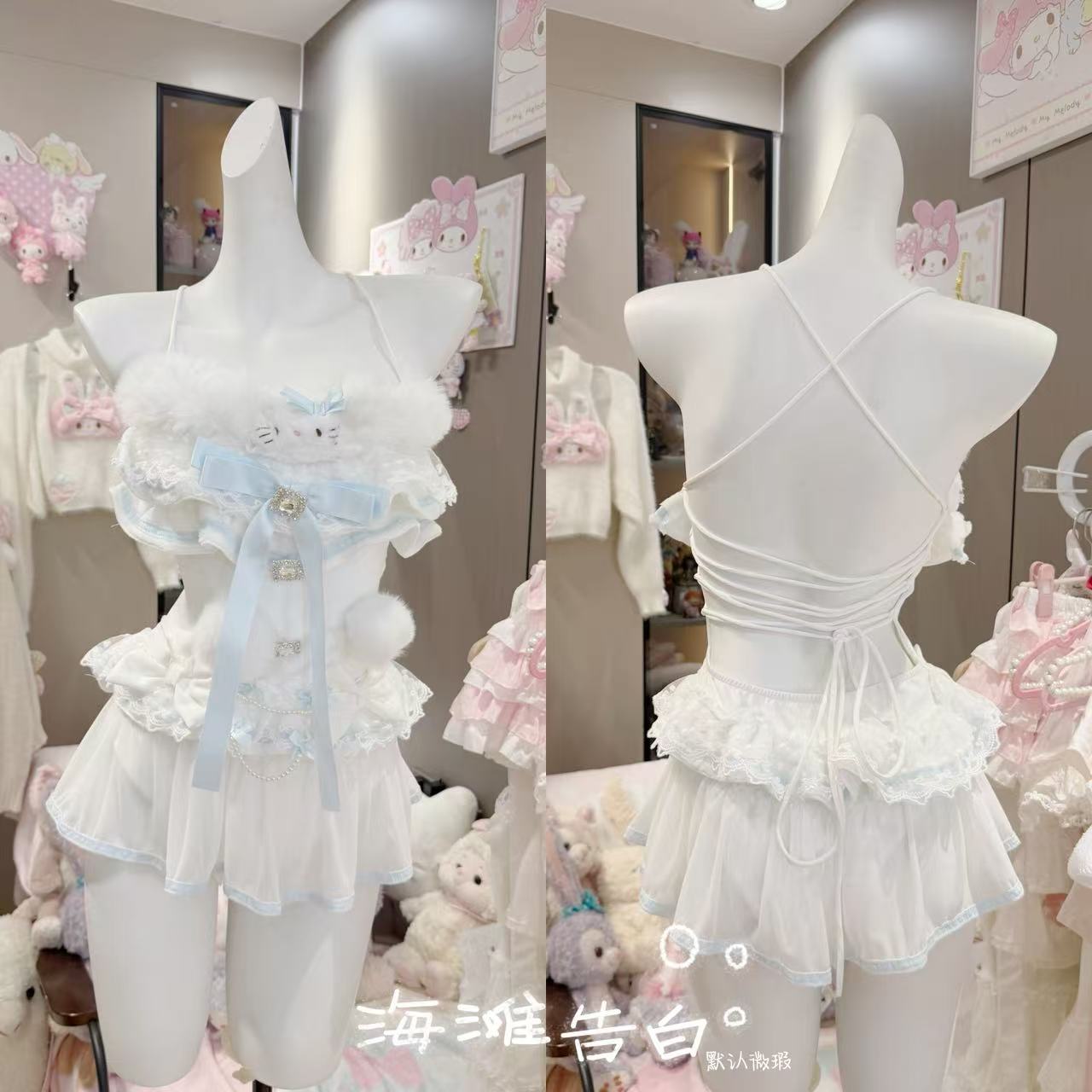 【元气喵】手作系列默认微瑕 海滩告白上衣 E25