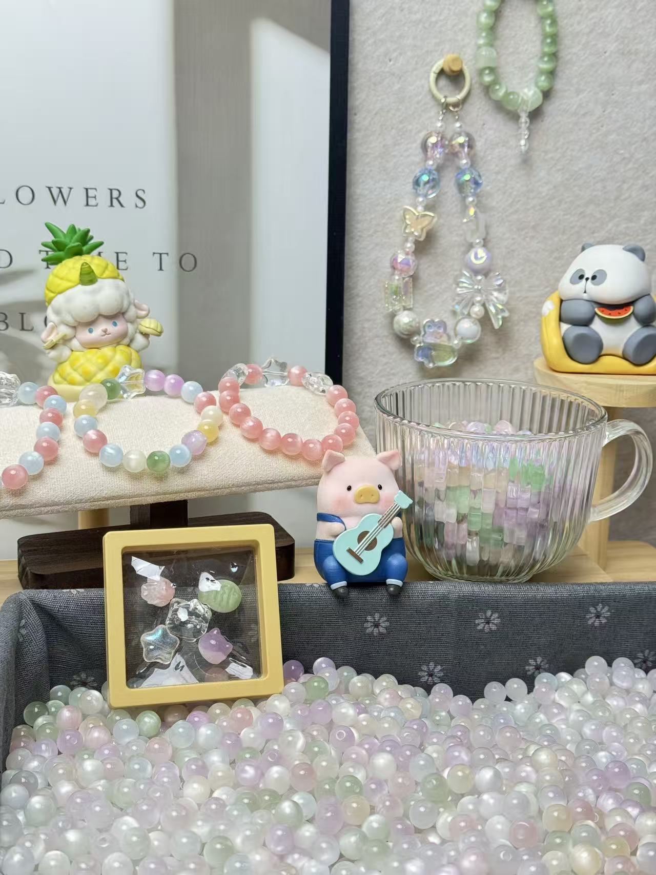 （个人单）猫眼珠10mm紫外线光变树脂珠手工diy饰品散珠圣诞礼物