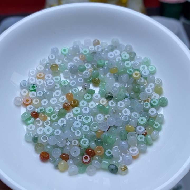 翡翠未镶嵌手链翡翠冰三彩