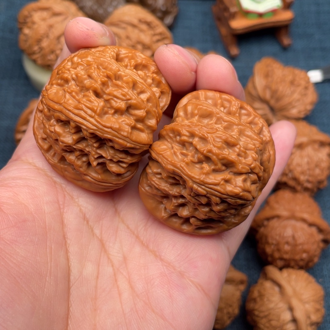 把件文玩核桃45老树球白