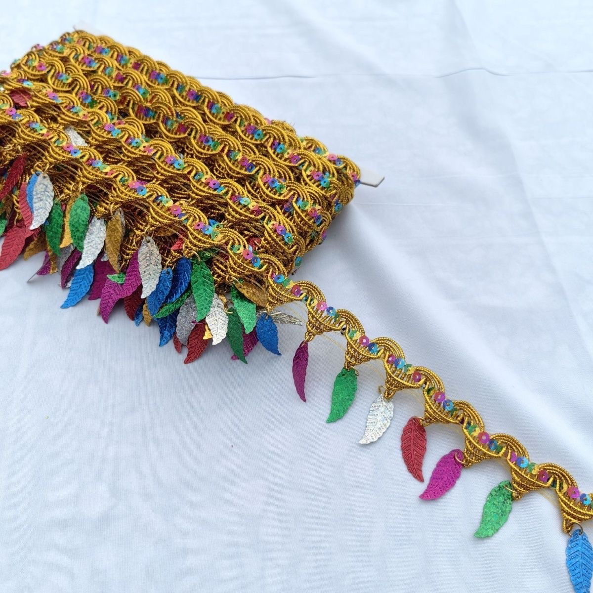 彩色亮片吊穗流苏花边手工diy舞蹈演出服装辅料配饰