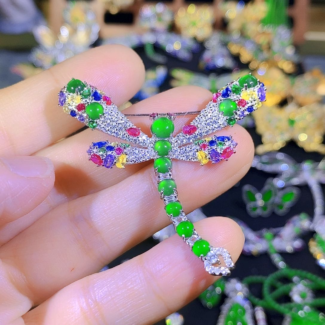 吊坠(不含链)银S925镶嵌翡翠