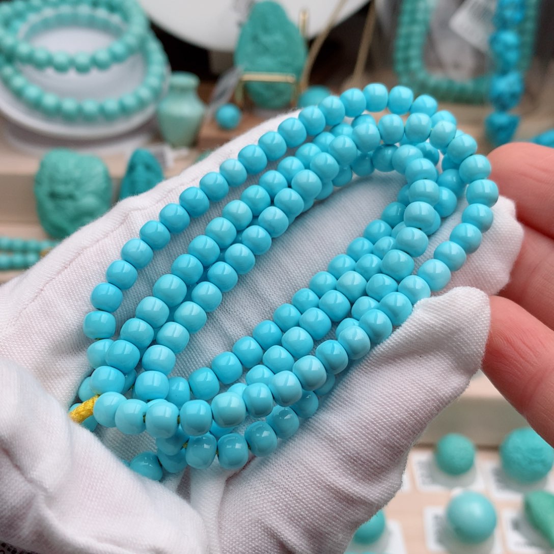 绿松石珠宝奇石未镶嵌5.3mm