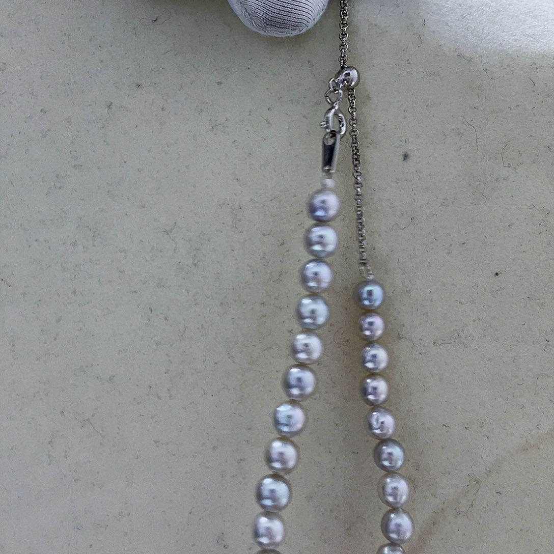 海水珍珠海水akoya真多麻色手链5-6mm银S925镶嵌