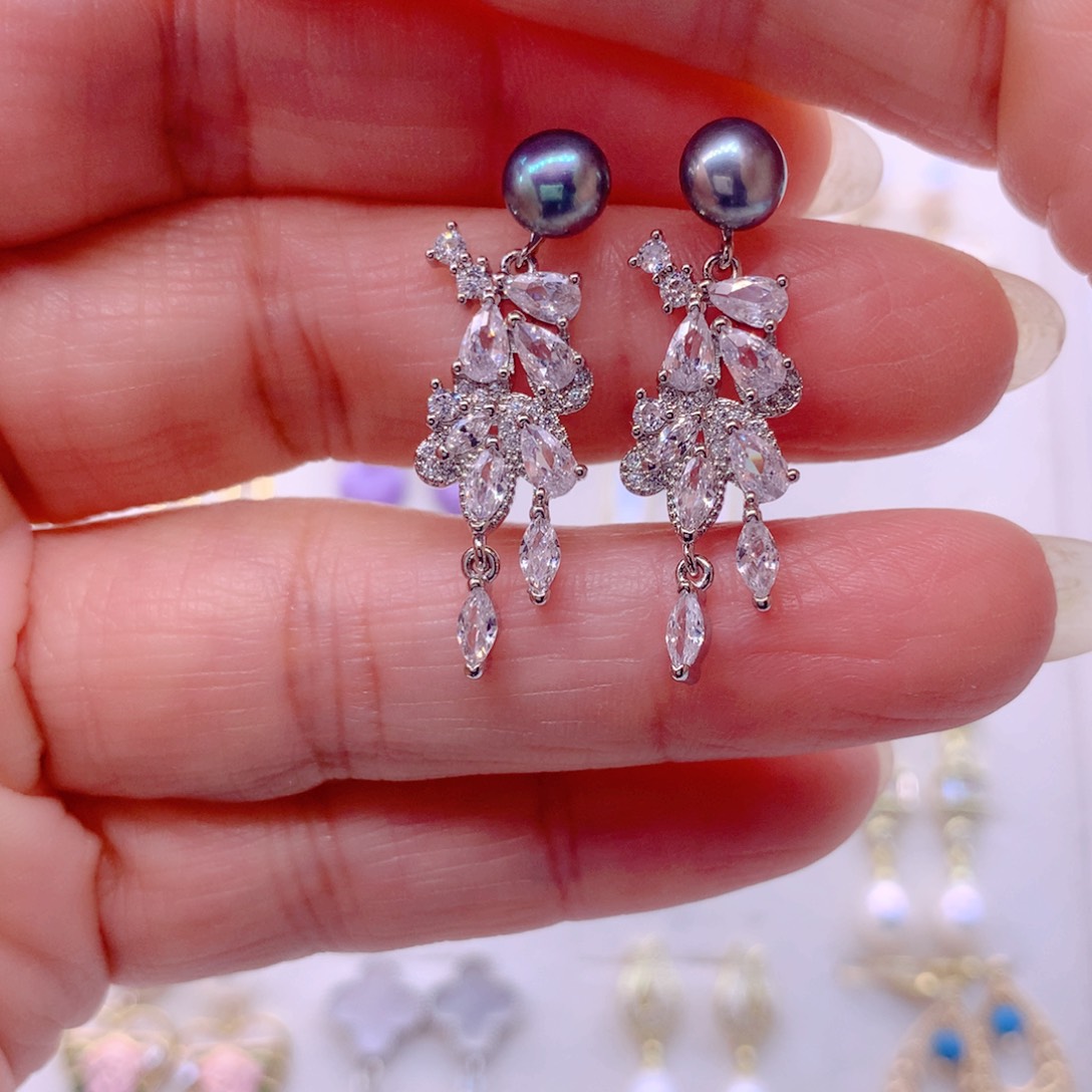 淡水珍珠耳饰合金