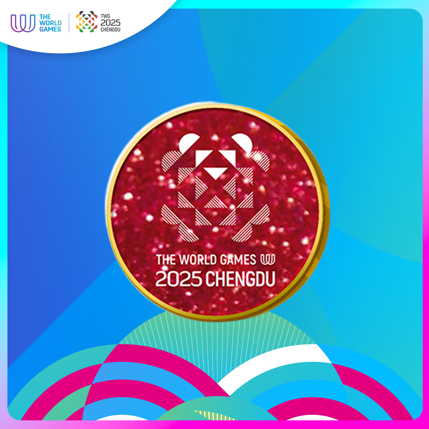 2025成都世运会纯色徽章运动纪念-闪耀系列成都世运会首金【ZB】