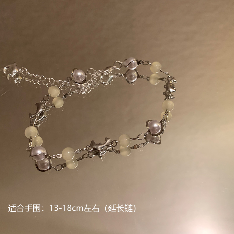 合金莫桑石手链 小众气质百搭甜美简约温柔手链9766-09