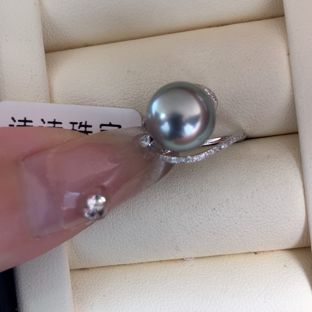 海水珍珠戒指18K金镶嵌