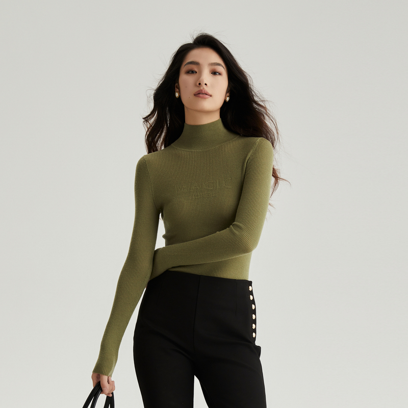 【达人专属】OBEG欧碧倩简洁打底毛衫10464003