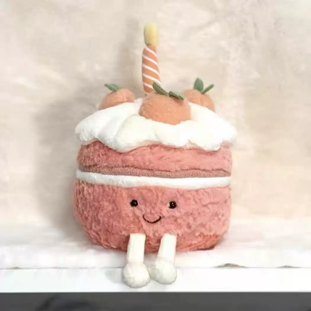 趣味桃子蛋糕毛绒玩具生日礼物柔软玩偶公仔送礼