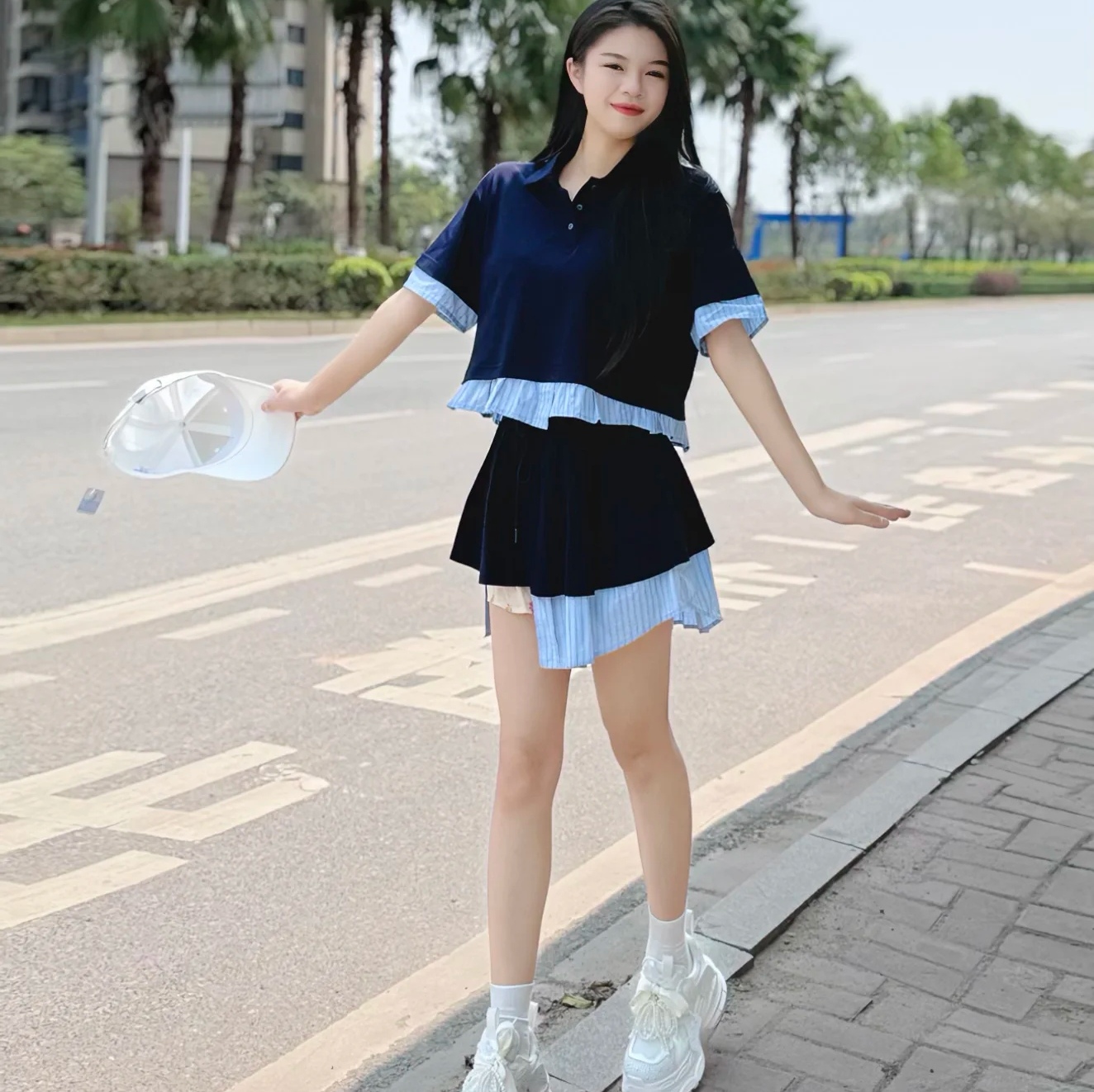 尾 拆标 2025夏季新款「随便穿」衬衫POLO假两件T恤显瘦运动休闲