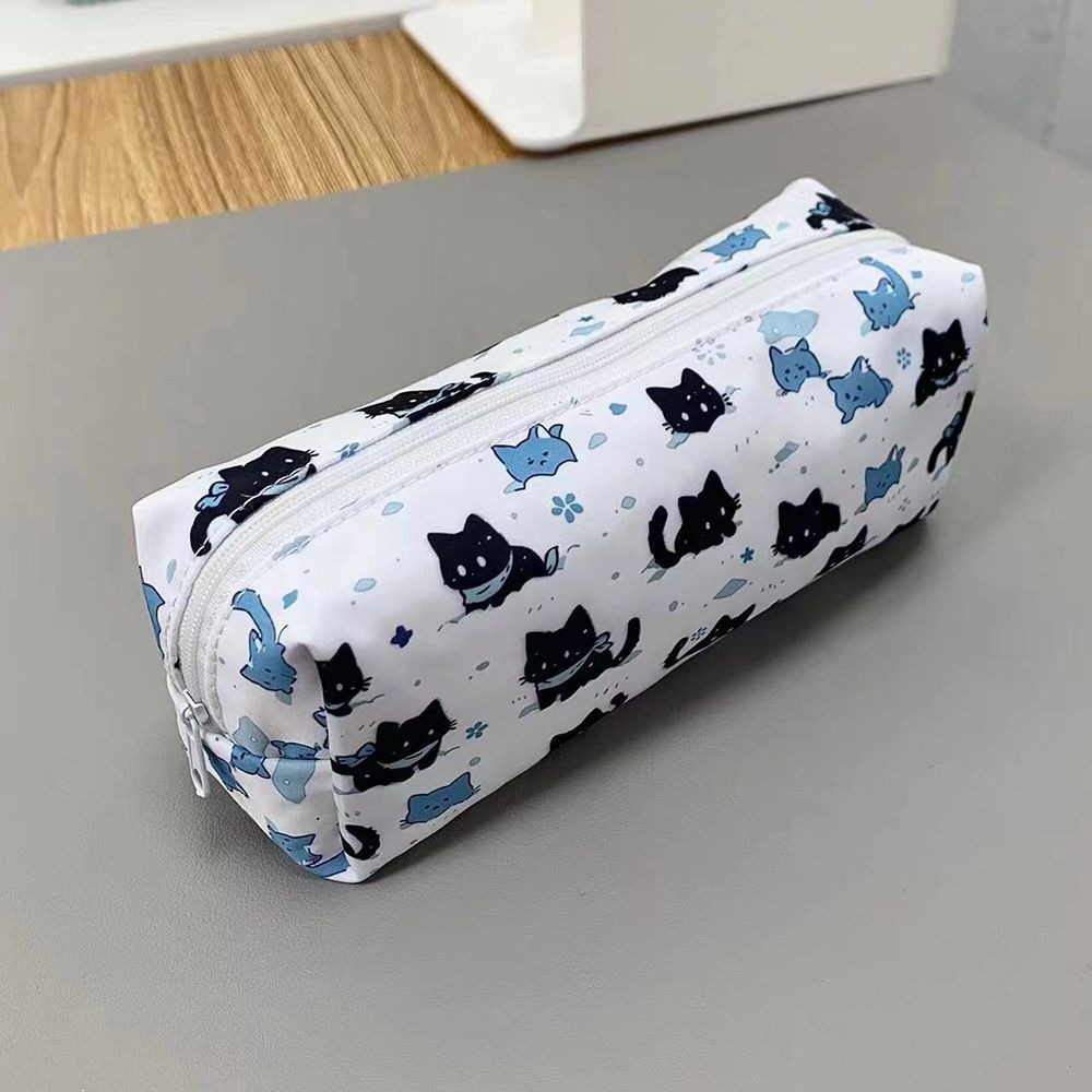 雪地小猫简约铅笔收纳袋 高颜值文具袋文具盒 笔袋/笔盒