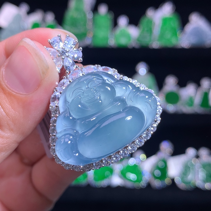 【闪购商品】颈饰银S925镶嵌翡翠天然翡翠