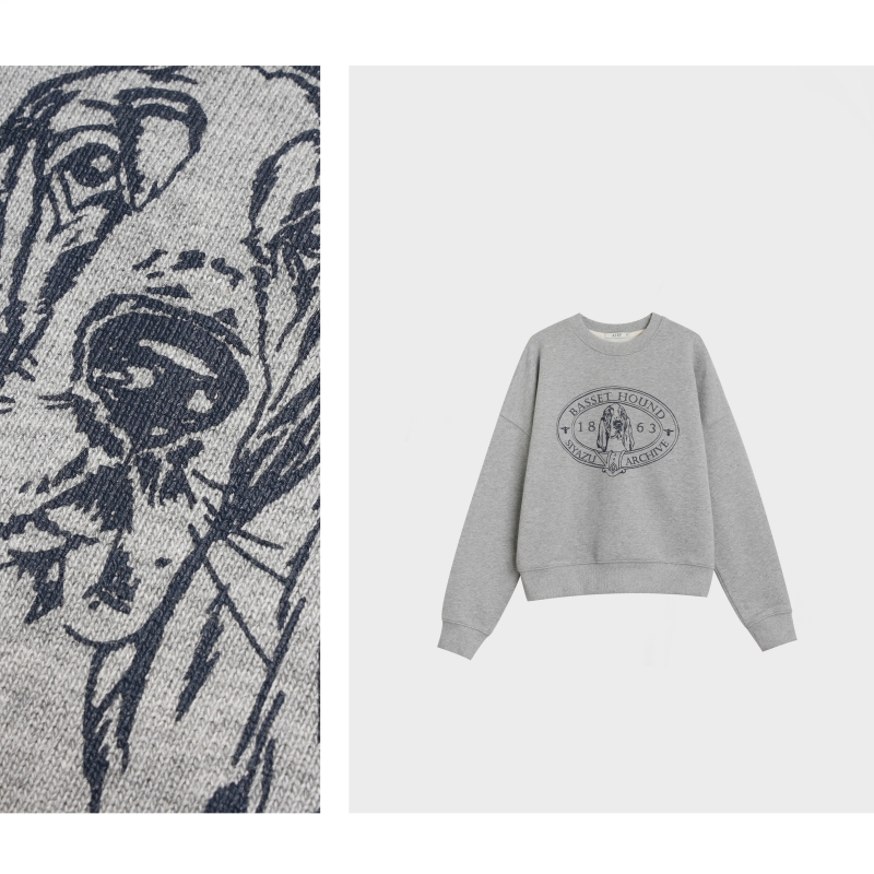 【时尚英伦】高级感英伦风简约秋冬宽松圆领长袖卫衣- A7