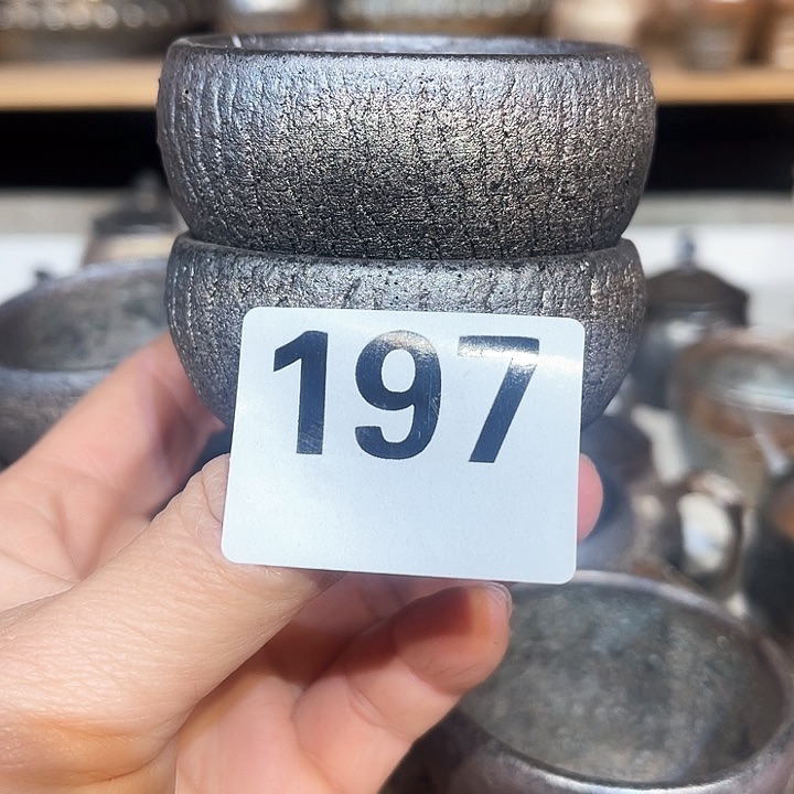 杯逗*高温柴烧陶泥主人杯两个