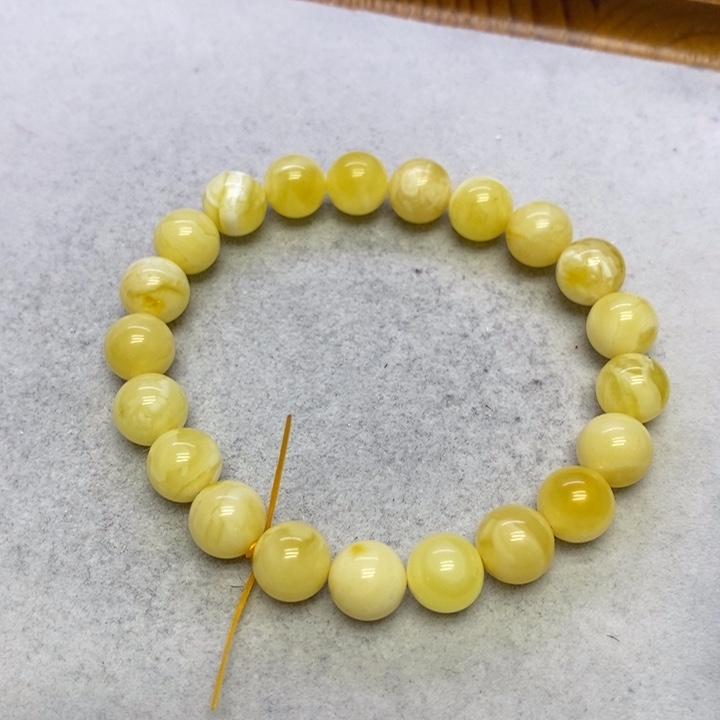 蜜蜡裸石未镶嵌手串