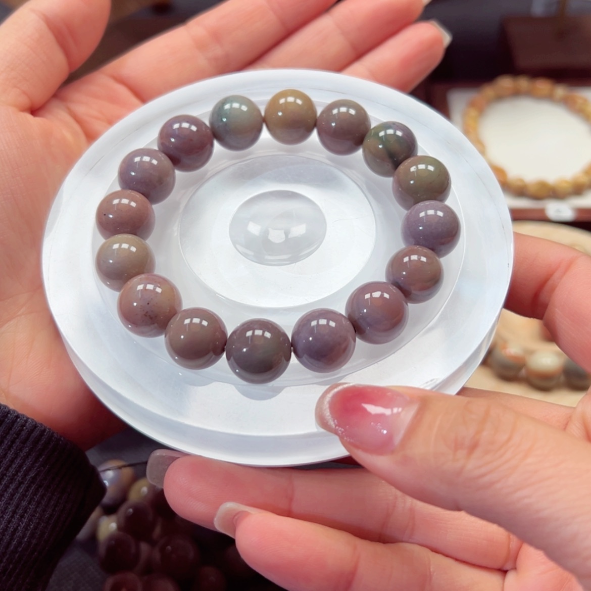 【闪购商品】石英质玉手链未镶嵌瞌**熊63