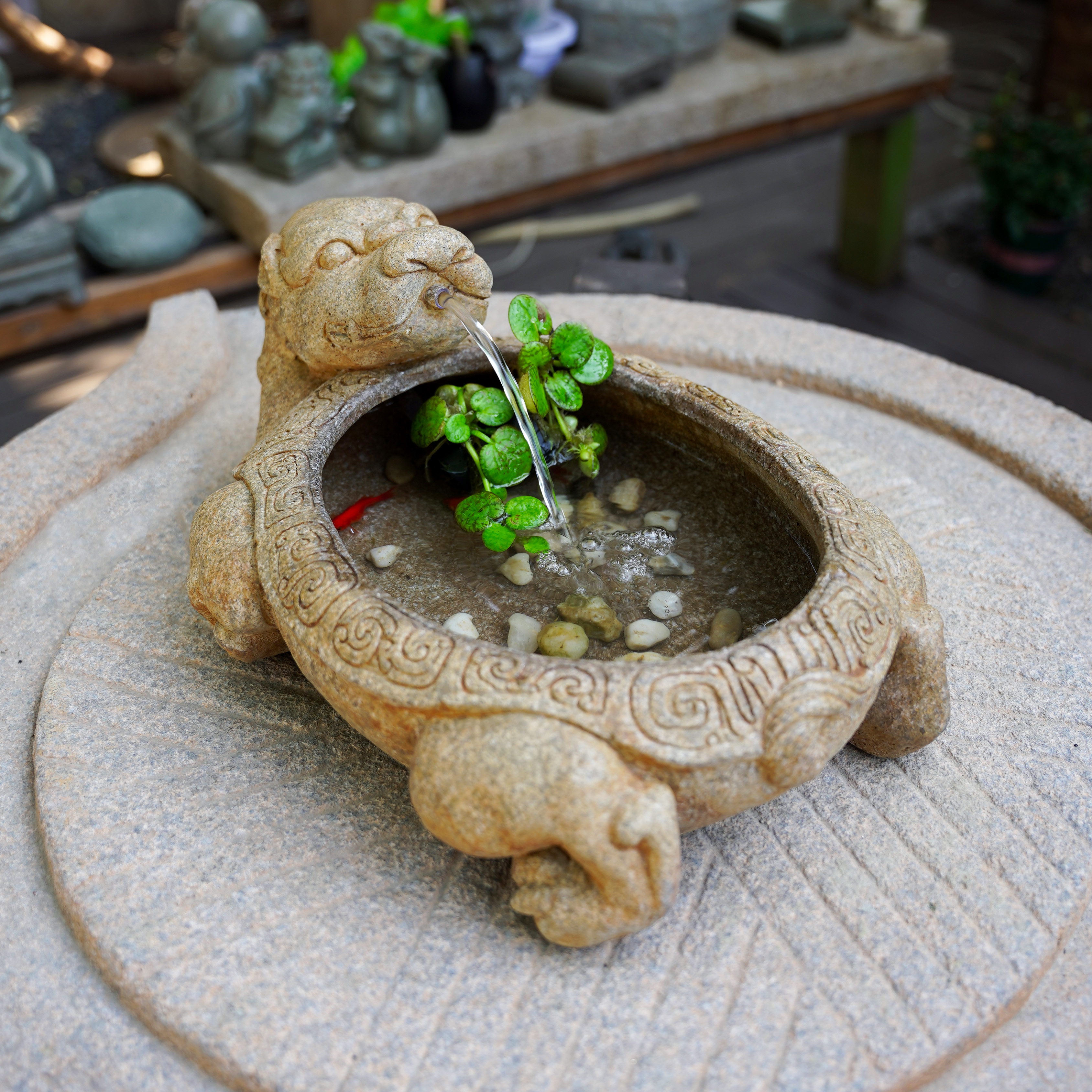龙龟流水摆件（麻石色）茶室庭院流水