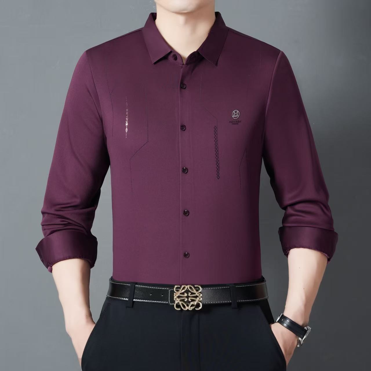 8776 男士商务休闲秋冬加绒衬衣 F202