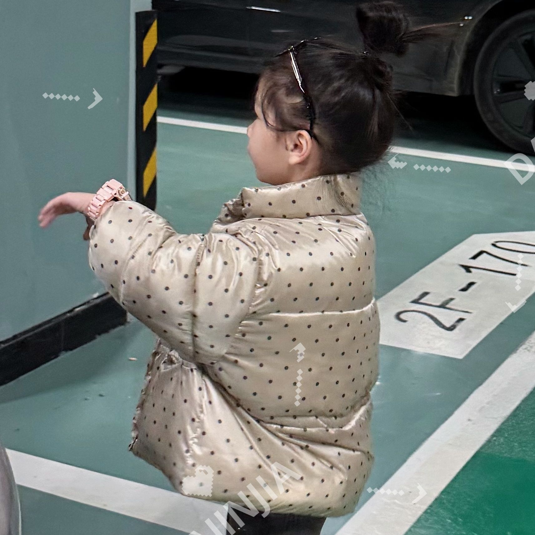大金定制新款女宝宝波点亮面夹棉加厚棉衣复古韩系棉服