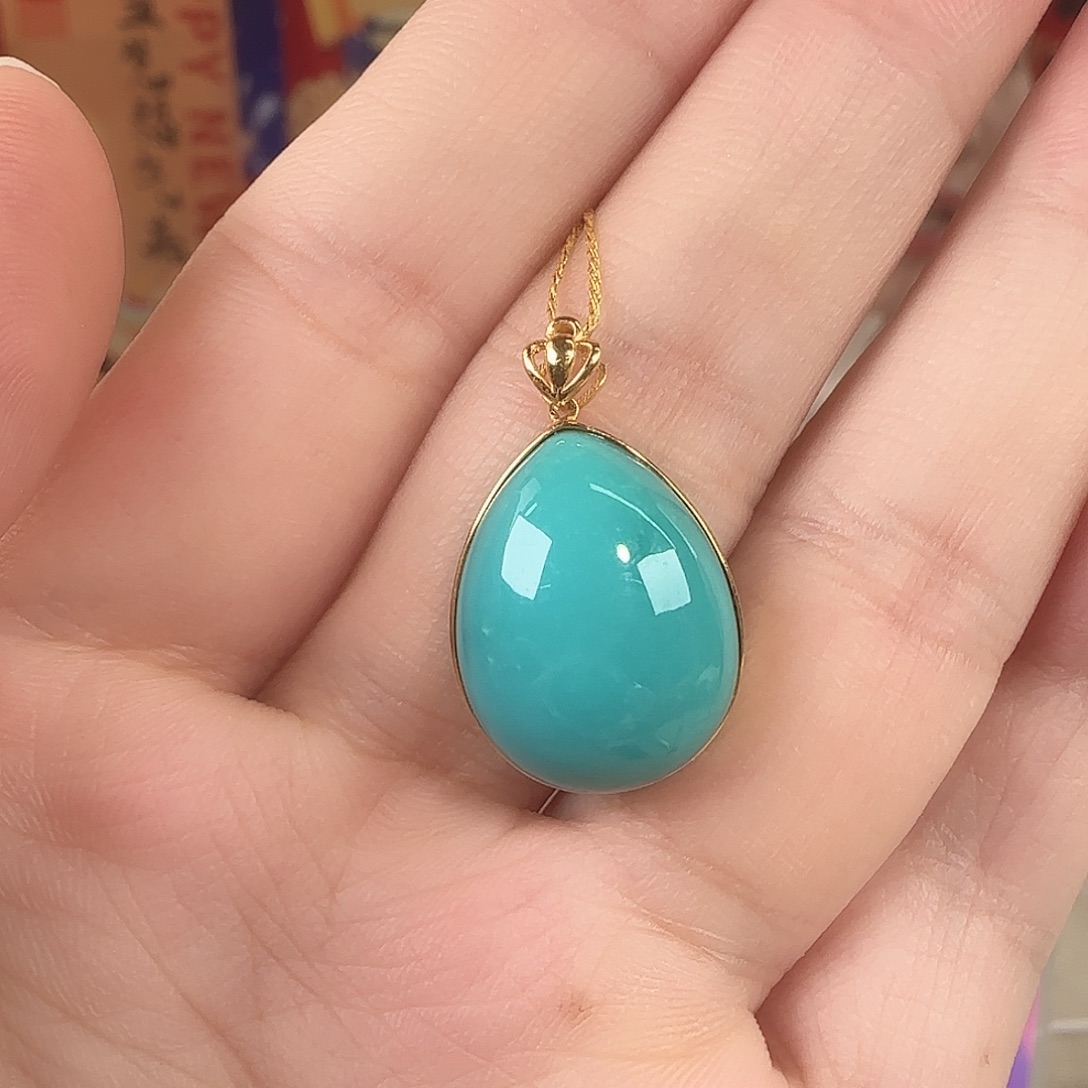 绿松石18K金镶嵌珠宝奇石