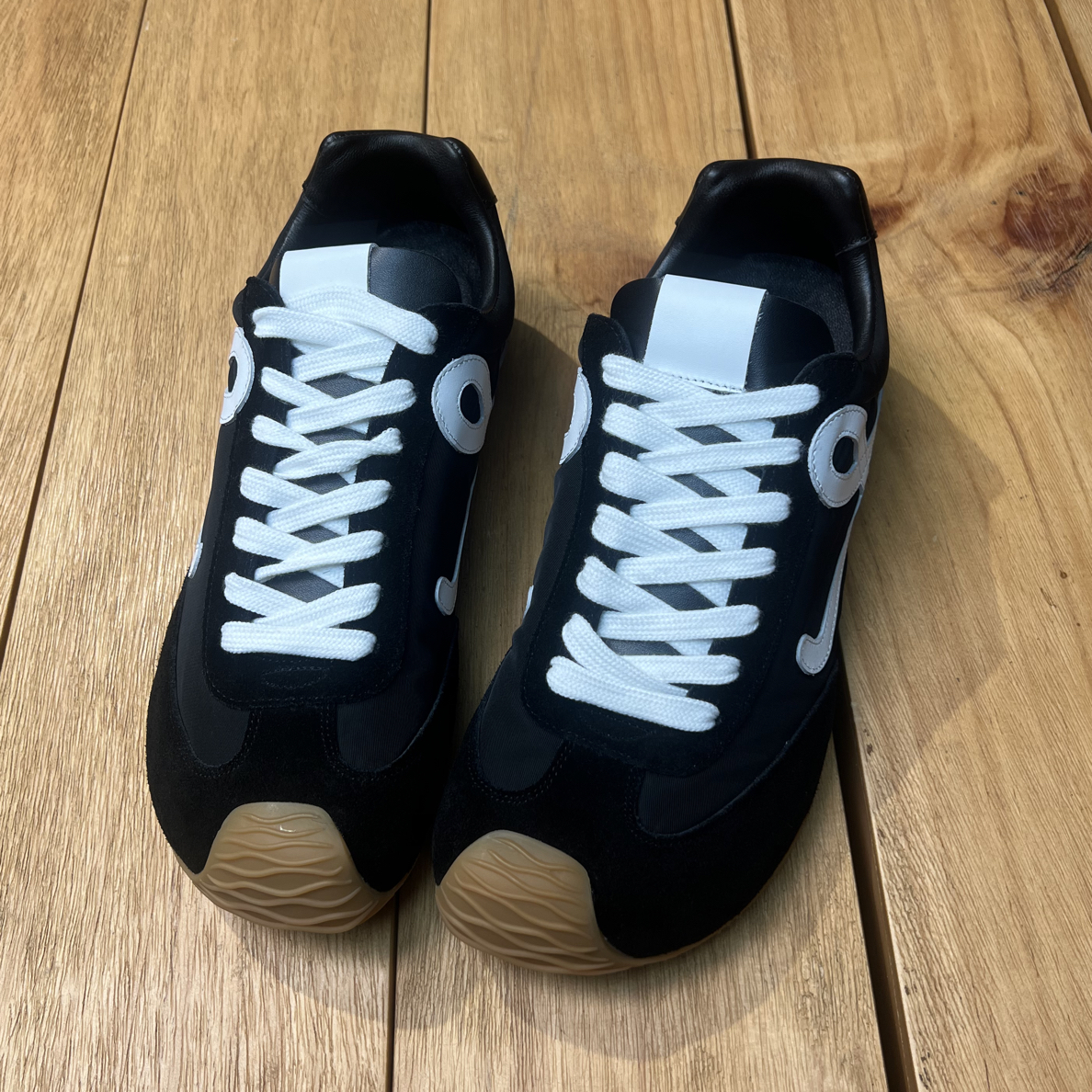 时尚休闲鞋潮流男士情侣阿甘鞋(黑白经典系带款)