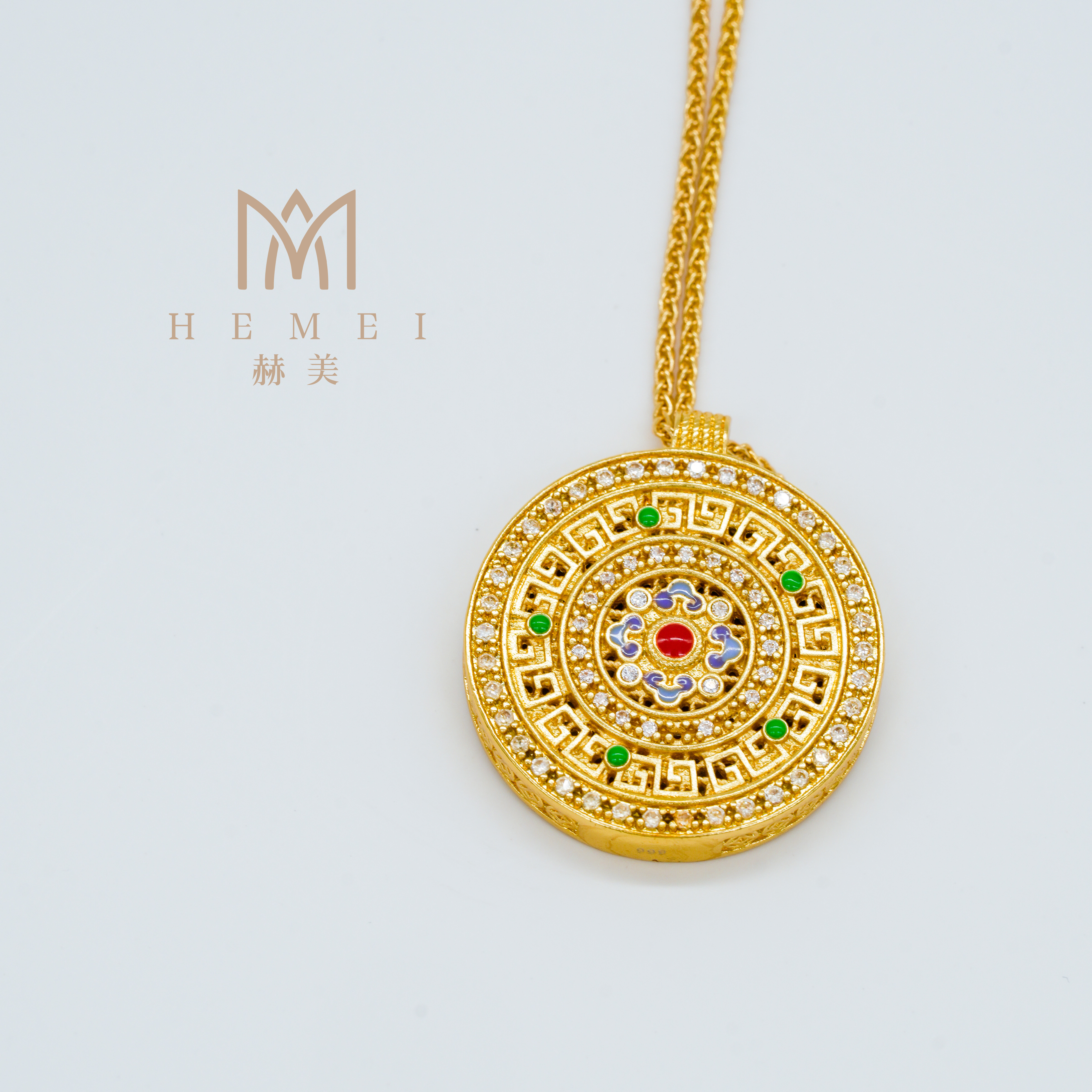 铜合金吊坠 HEMEI/赫美轻奢 四合如意吊坠