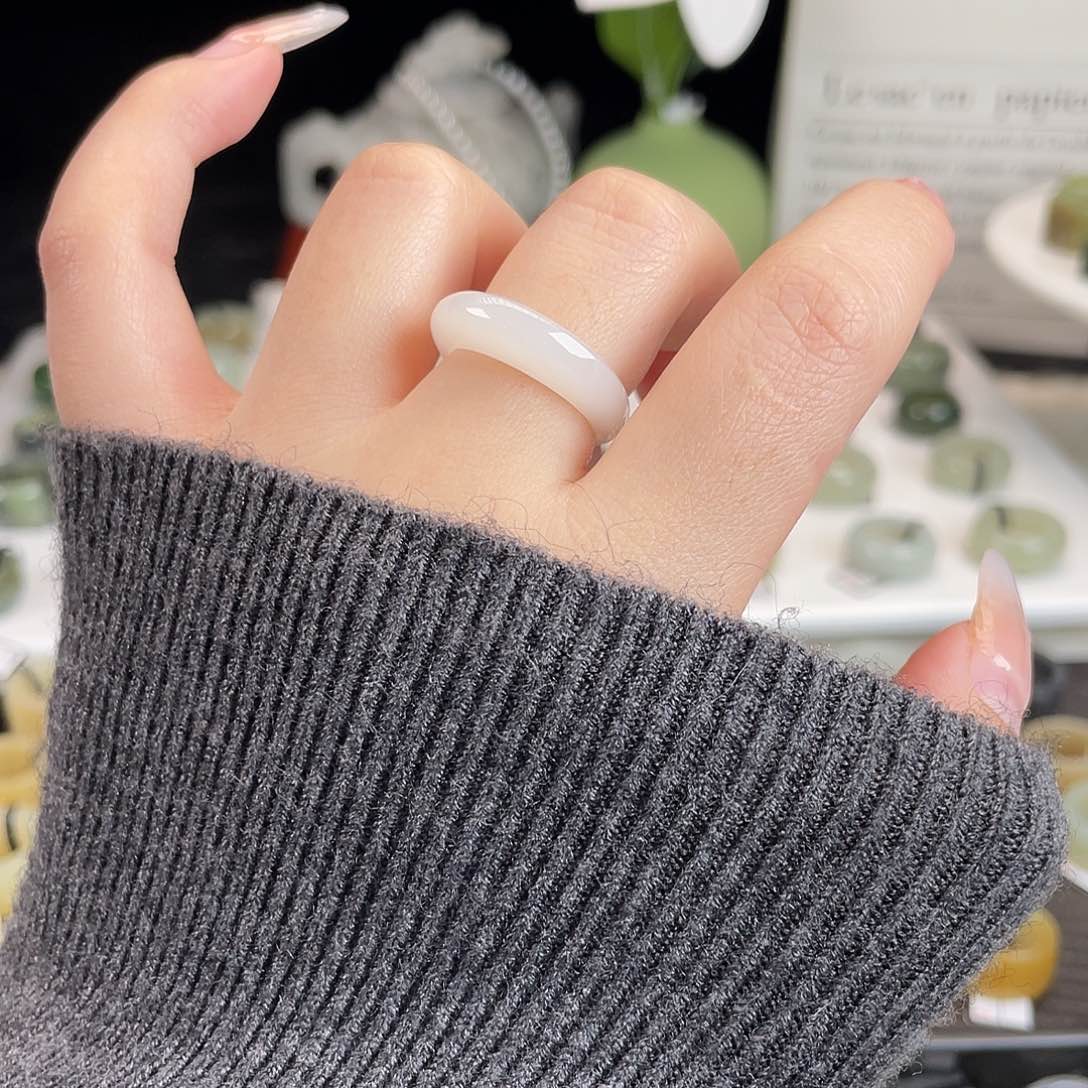 和田玉未镶嵌戒指h19白月光馒头16.4不退换