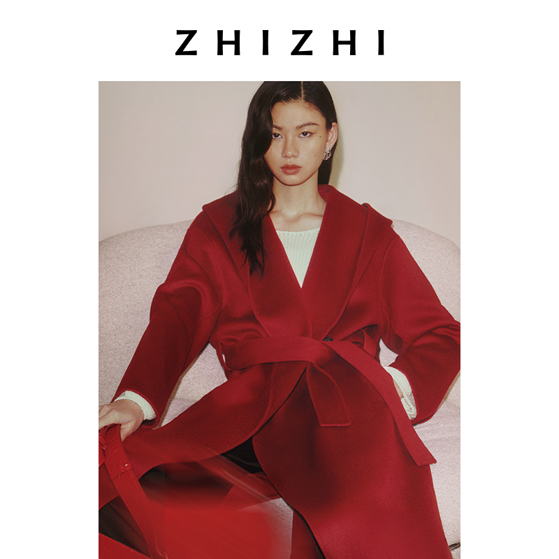 致知【创始人系列】满江红 新年战袍毛呢外套25年中长款ZZ2ESWWN003