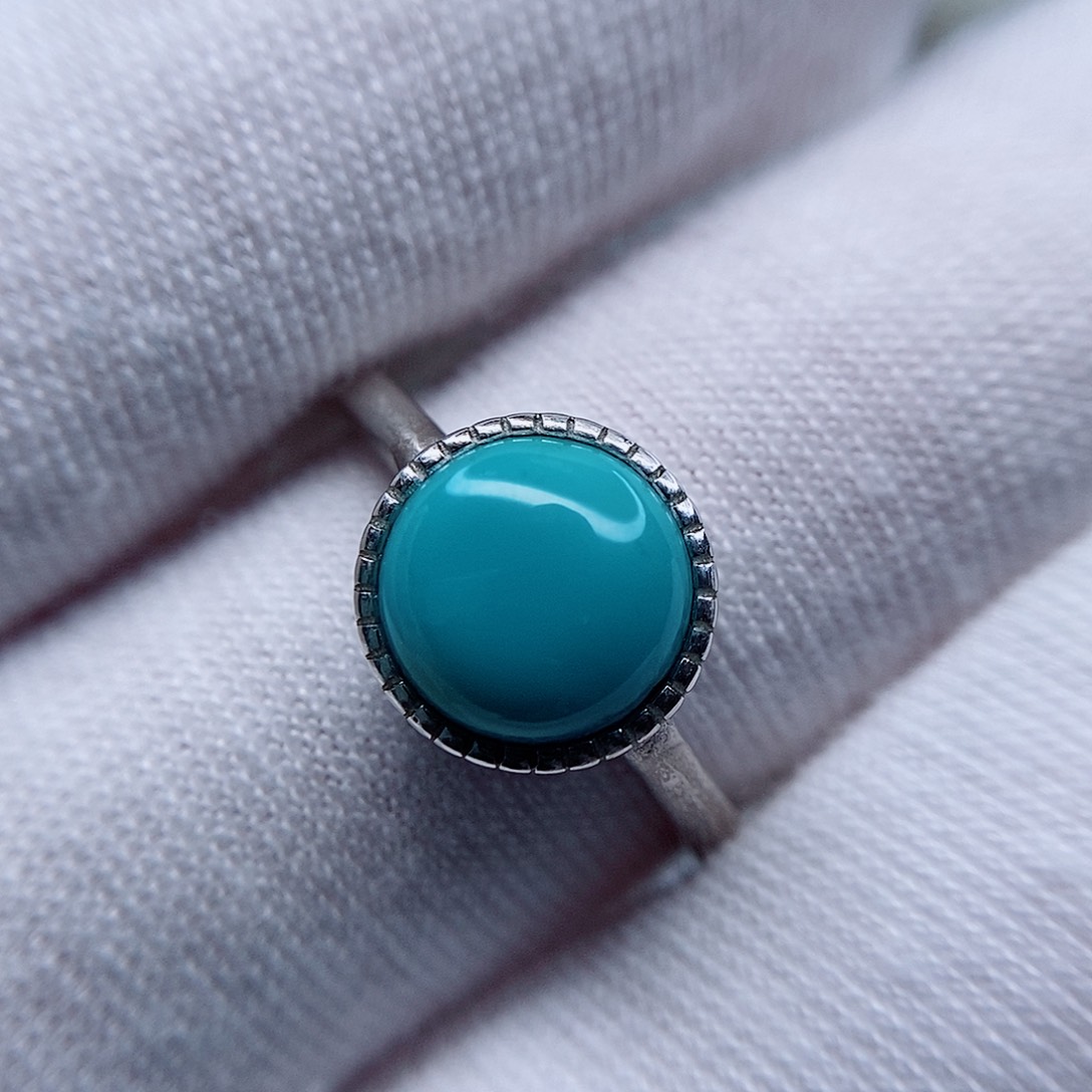 绿松石戒指银S925镶嵌