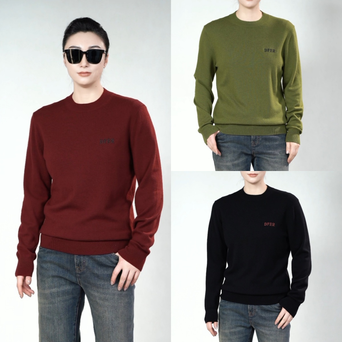 迪卡里奥费雷男士附绒羊毛衫53MY113秋冬男装轻奢羊毛羊绒针织衫