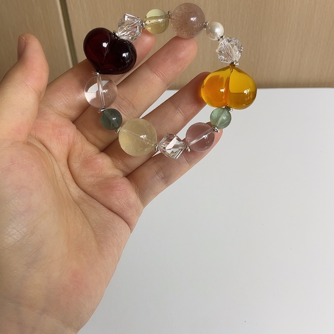 水晶手串未镶嵌手串多宝屁桃款2
