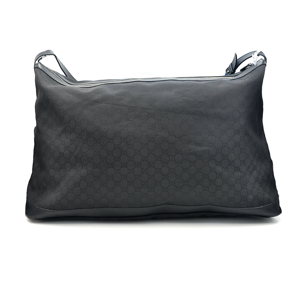 95新 GUCCI/古驰 97新闲置 黑银老花单肩斜挎旅行包58＊38/31452