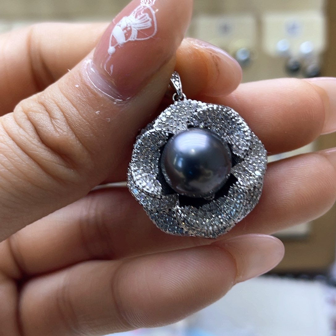 海水珍珠颈饰银S925镶嵌