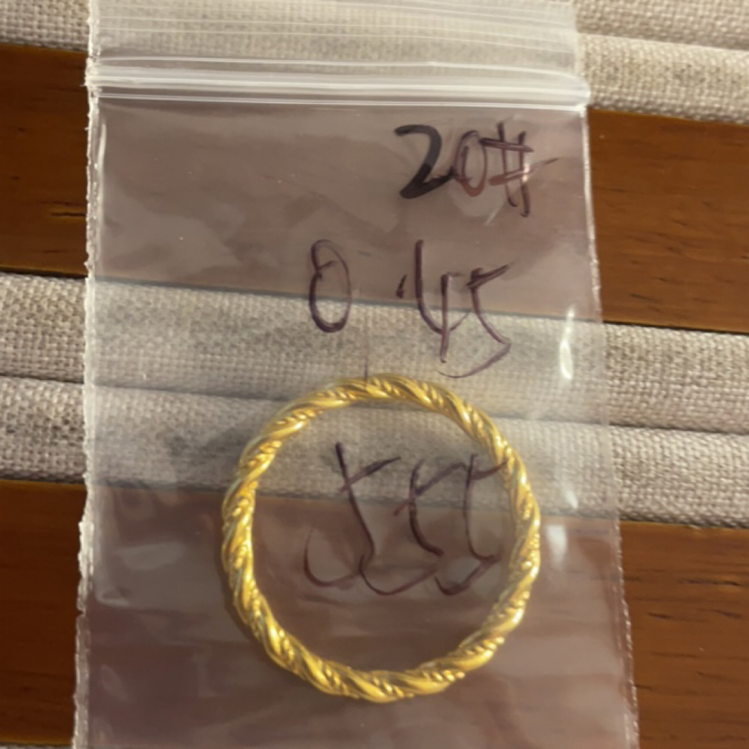克重0.45 20号 麻花戒指 足金999