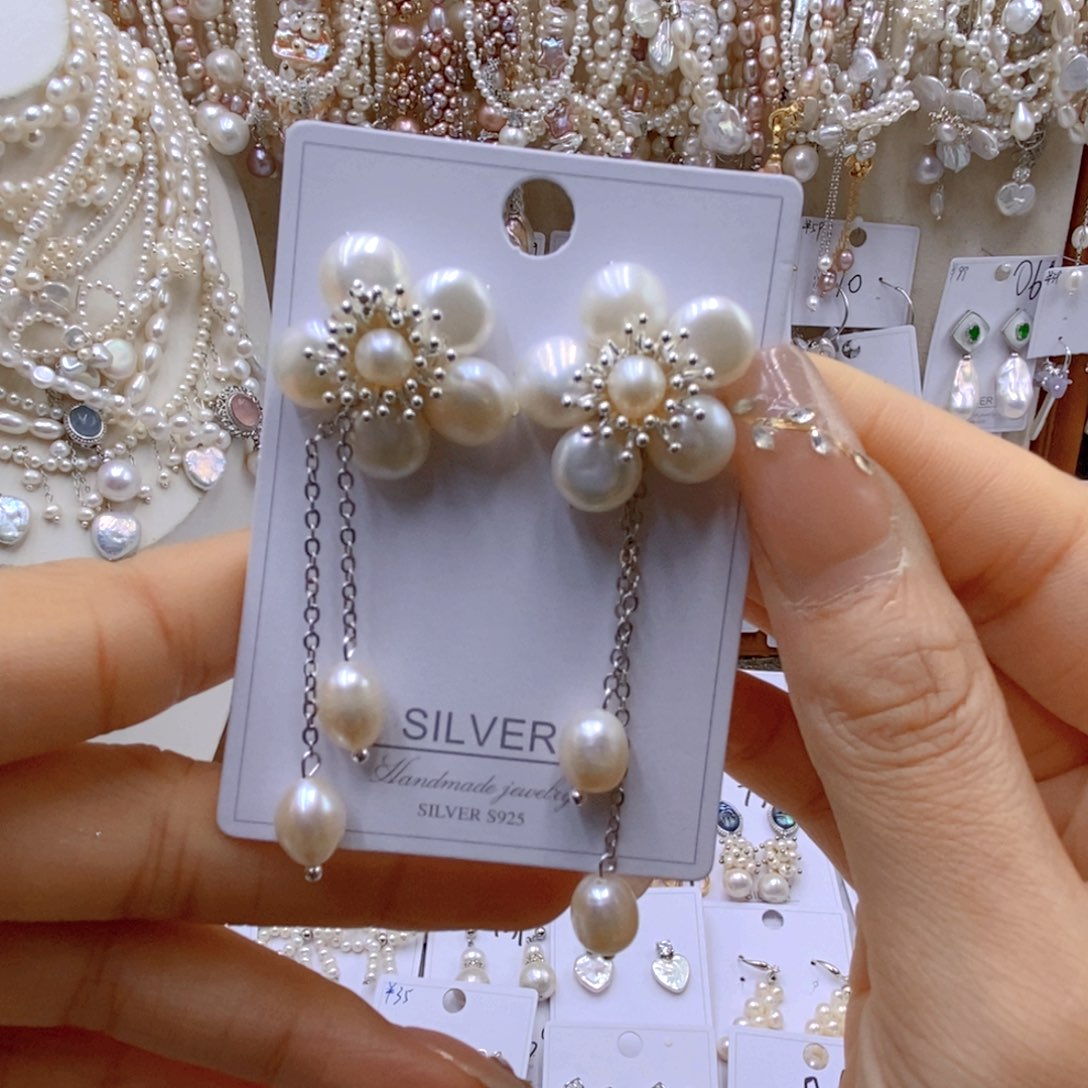 淡水珍珠银S925镶嵌颈饰