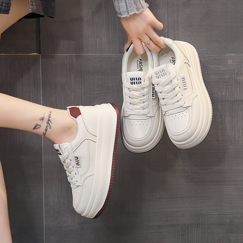 5厘米韩版厚底板鞋休闲板鞋透气四季通用秋季鞋子