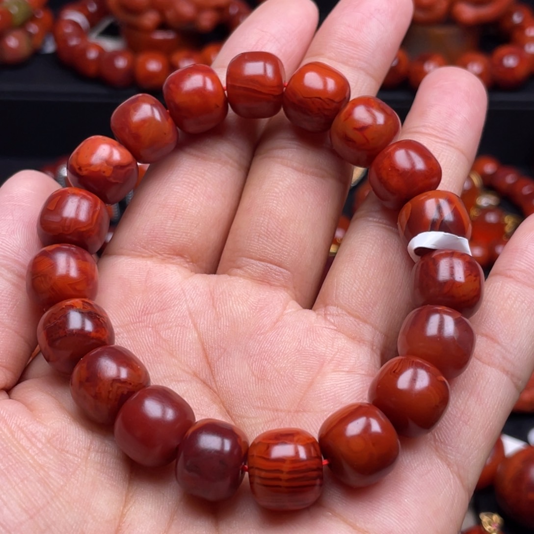 南红玛瑙珠宝奇石未镶嵌单圈12mm