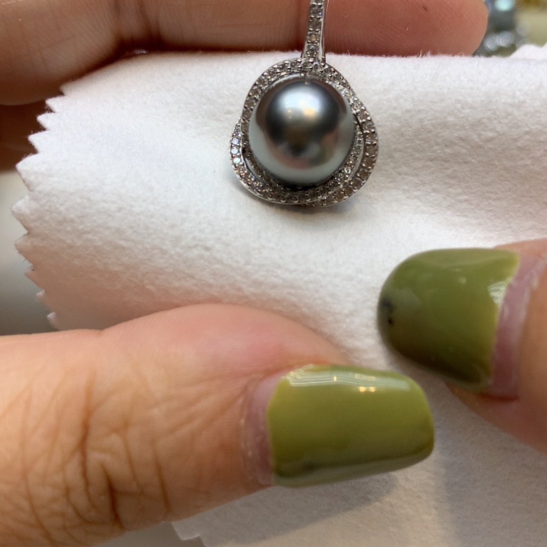 颈饰银S925镶嵌海水珍珠