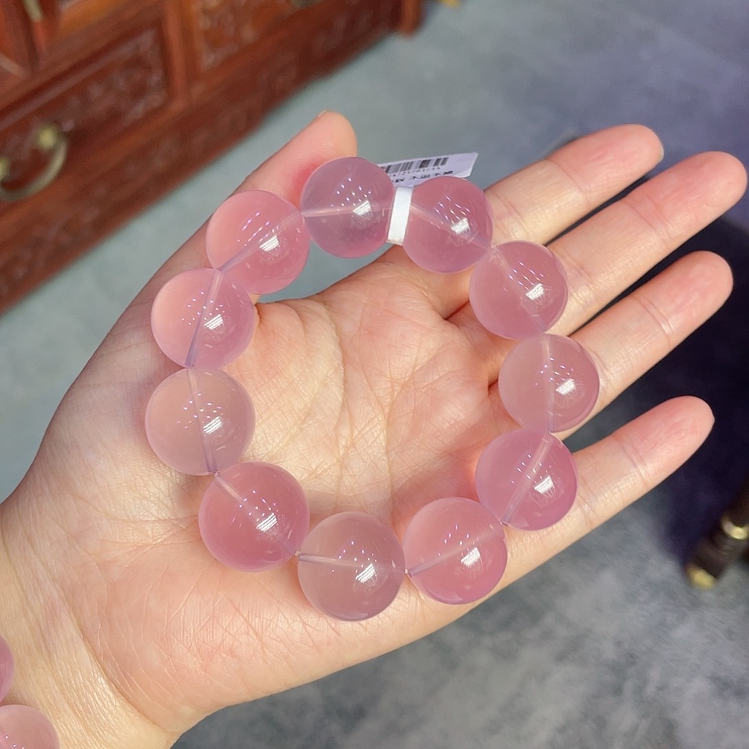 芙蓉石手链未镶嵌粉晶